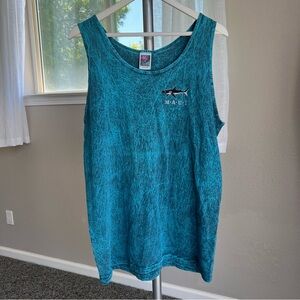 Y2K Acid-washed MAUI Teal Tank Top